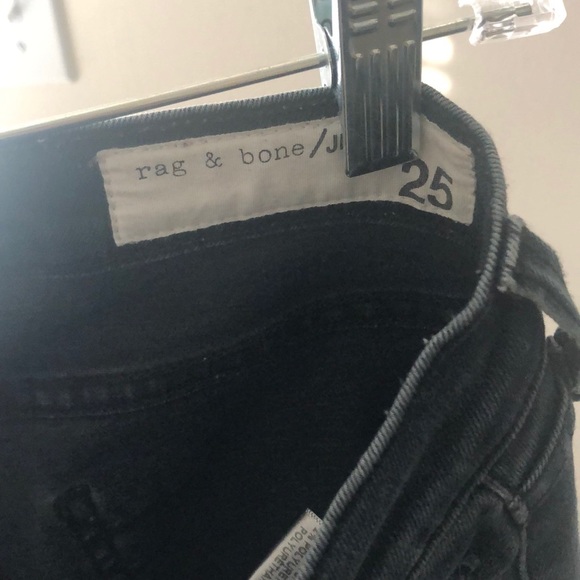 Rag and Bone Cropped Distressed Black Denim - Picture 6 of 6